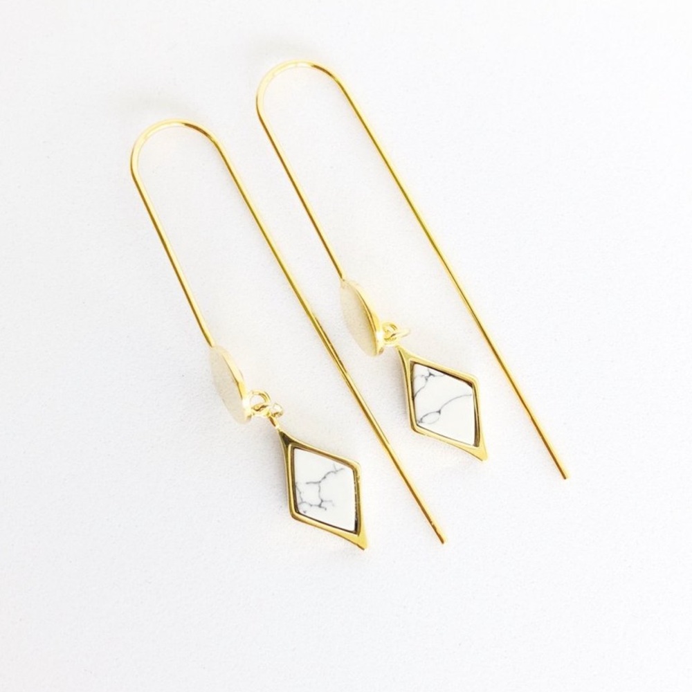Sanctuary Project gold and howlite earrings